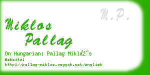 miklos pallag business card